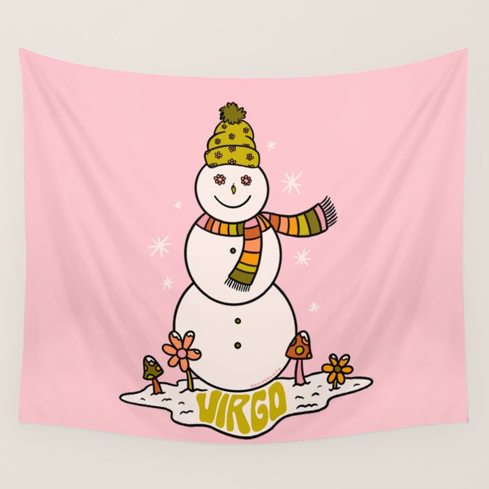 Virgo Snowman Wall Tapestry Gallery Image 1