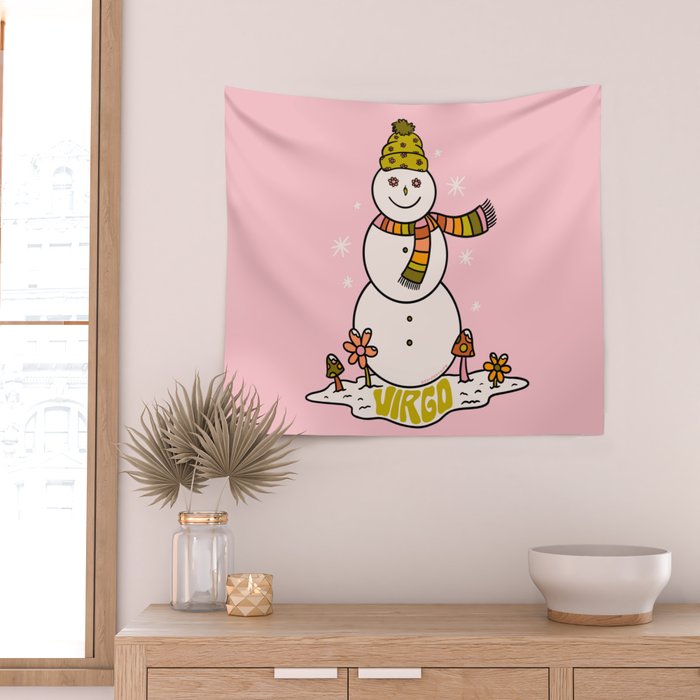 Virgo Snowman Wall Tapestry Gallery Image 2