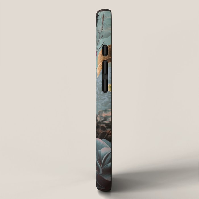 Vintage & Shabby Chic - Grey Botanical Lush Flowers Evening Garden iPhone Case Gallery Image 2