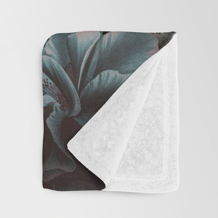 Vintage & Shabby Chic - Grey Botanical Lush Flowers Evening Garden Throw Blanket Gallery Image 3