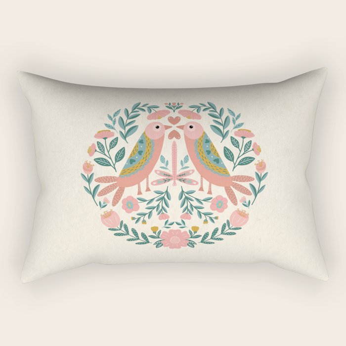 twin birds Rectangular Pillow Gallery Image 2