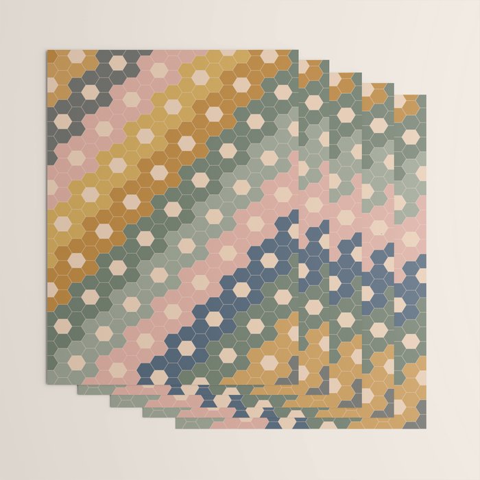 Hexagon Flowers Wrapping Paper Gallery Image 3