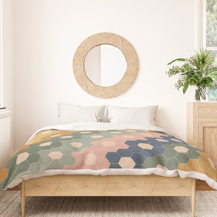 Hexagon Flowers Duvet Cover Gallery Image 3