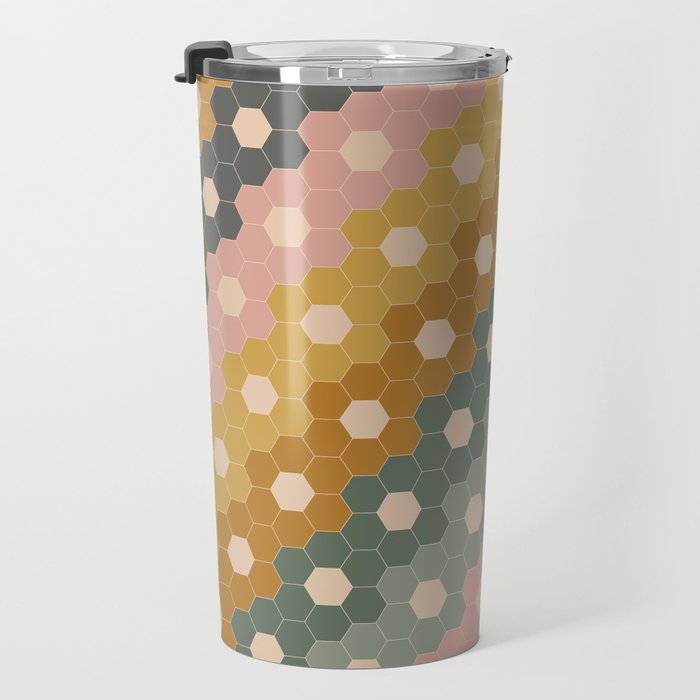 Hexagon Flowers Travel Mug Gallery Image 3