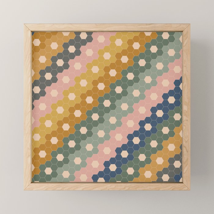 Hexagon Flowers Mini Art Print Gallery Image 1
