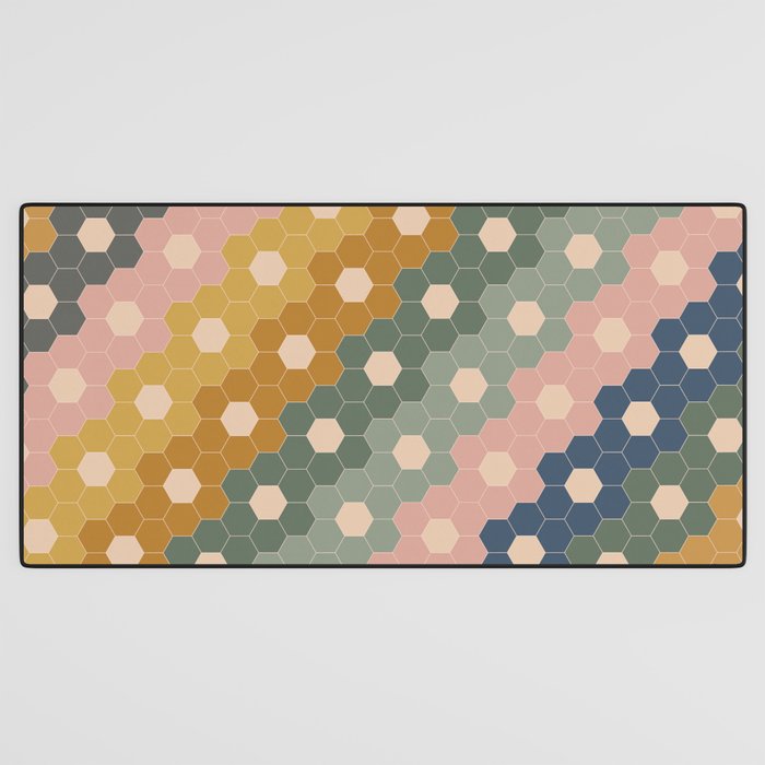 Hexagon Flowers Desk Mat Gallery Image 3
