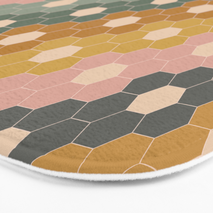 Hexagon Flowers Bath Mat Gallery Image 3