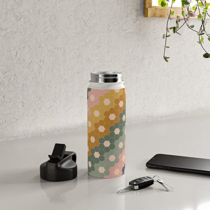 Hexagon Flowers Water Bottle Gallery Image 4