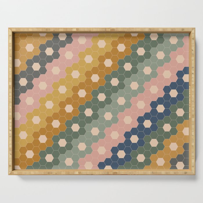 Hexagon Flowers Serving Tray Gallery Image 1