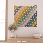 Hexagon Flowers Wall Tapestry Gallery Image 2