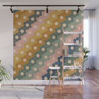 Hexagon Flowers Wall Mural Gallery Image 1