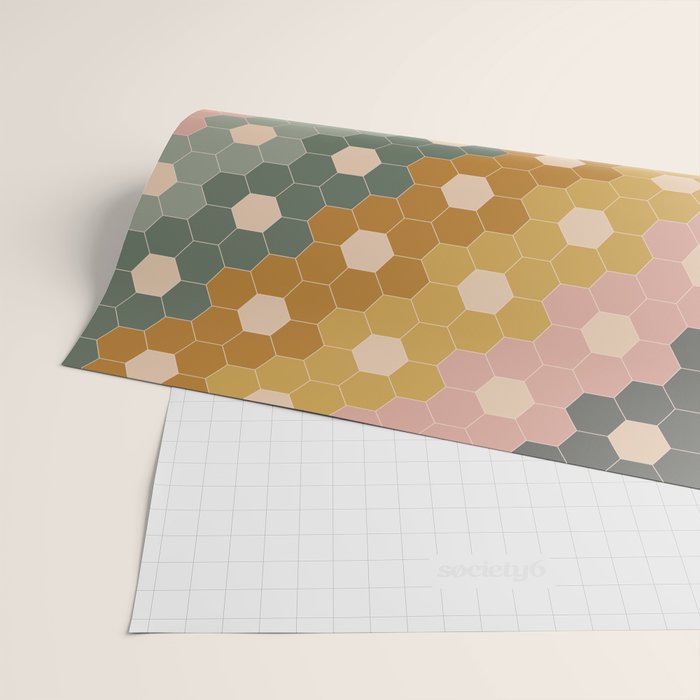 Hexagon Flowers Wrapping Paper Gallery Image 2
