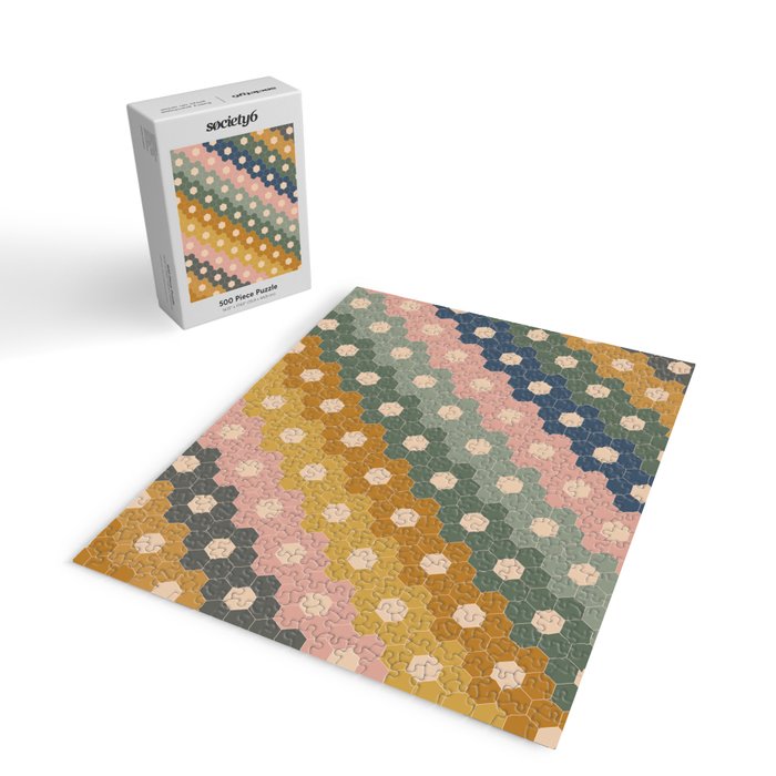Hexagon Flowers Jigsaw Puzzle Gallery Image 2