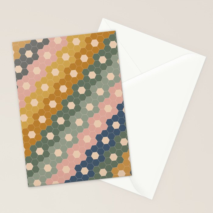 Hexagon Flowers Stationery Card Gallery Image 2