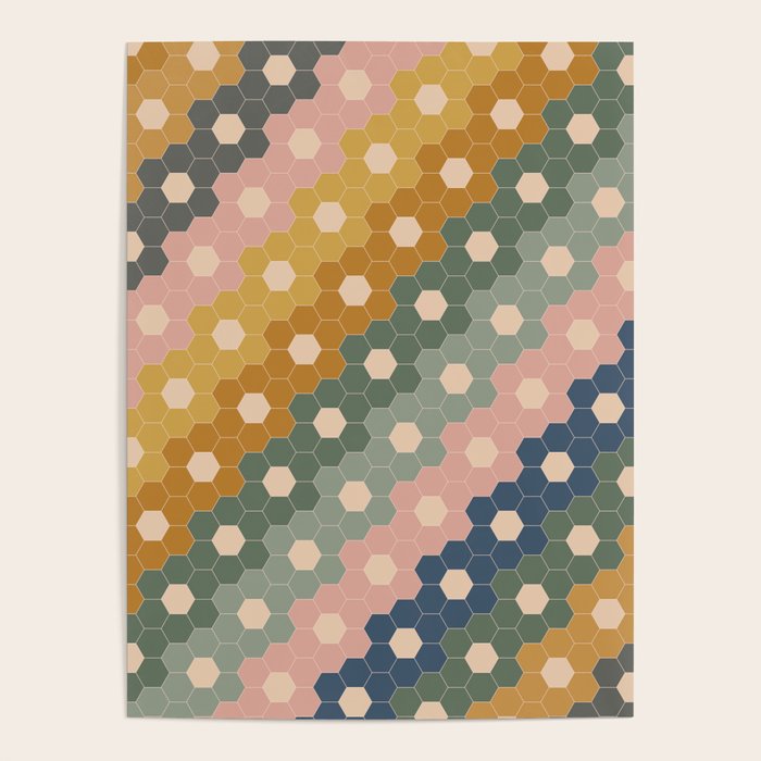 Hexagon Flowers Poster Gallery Image 4