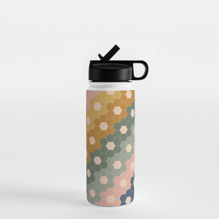Hexagon Flowers Water Bottle Gallery Image 1