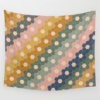 Hexagon Flowers Wall Tapestry Gallery Image 4