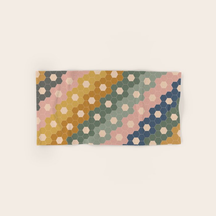 Hexagon Flowers Bath Towel Gallery Image 1