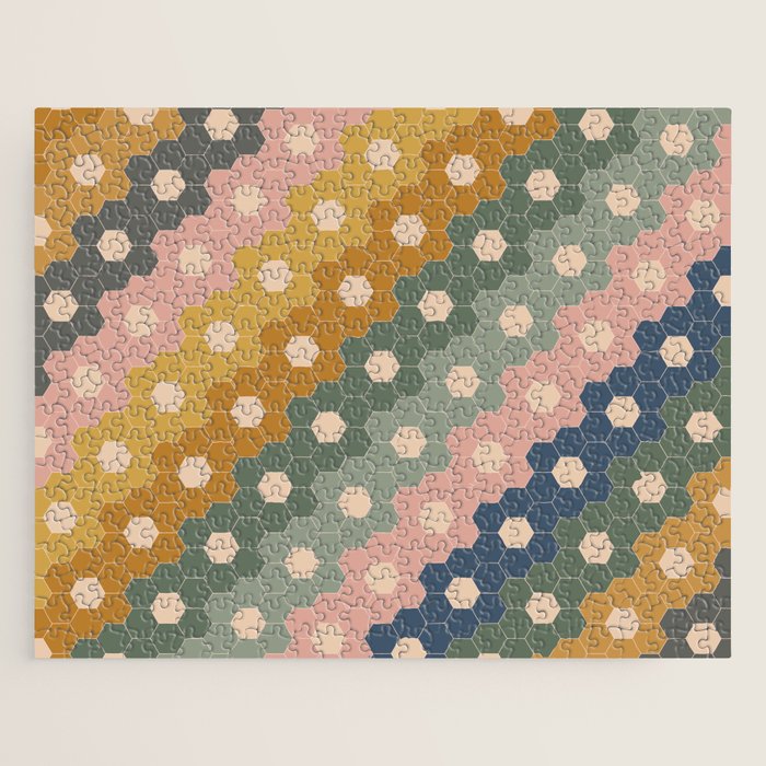 Hexagon Flowers Jigsaw Puzzle Gallery Image 1