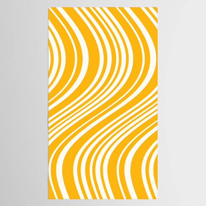 Wavy Stripes XLV - Golden Yellow Tablecloth Gallery Image 2