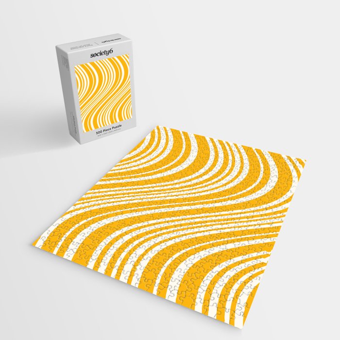 Wavy Stripes XLV - Golden Yellow Jigsaw Puzzle Gallery Image 2