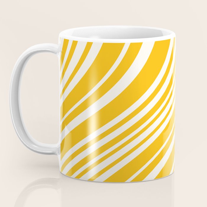 Wavy Stripes XLV - Golden Yellow Coffee Mug Gallery Image 3