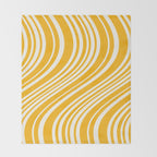 Wavy Stripes XLV - Golden Yellow Throw Blanket Gallery Image 2
