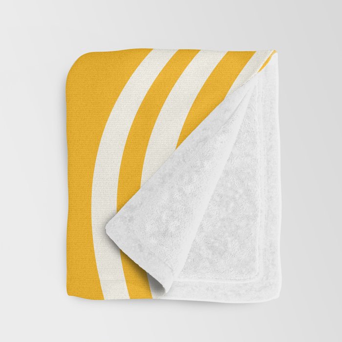 Wavy Stripes XLV - Golden Yellow Throw Blanket Gallery Image 3