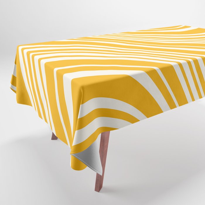 Wavy Stripes XLV - Golden Yellow Tablecloth Gallery Image 1