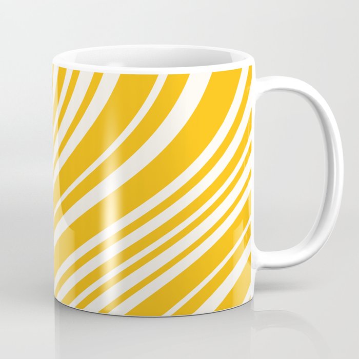 Wavy Stripes XLV - Golden Yellow Coffee Mug Gallery Image 1