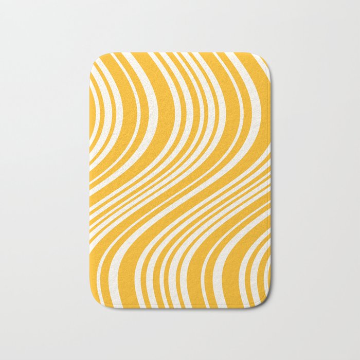 Wavy Stripes XLV - Golden Yellow Bath Mat Gallery Image 1
