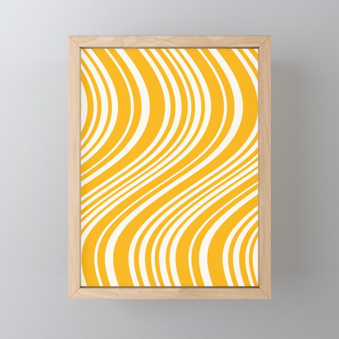 Wavy Stripes XLV - Golden Yellow Mini Art Print Gallery Image 1