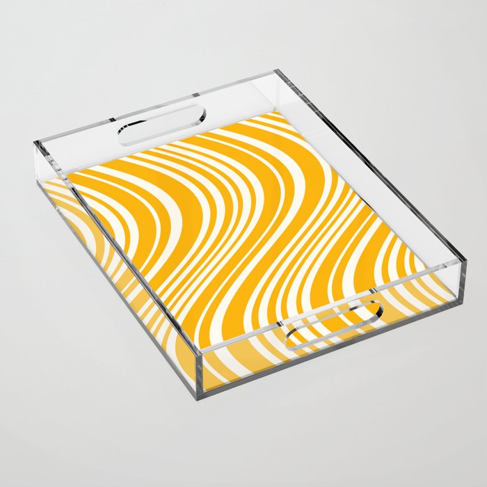 Wavy Stripes XLV - Golden Yellow Acrylic Tray Gallery Image 1