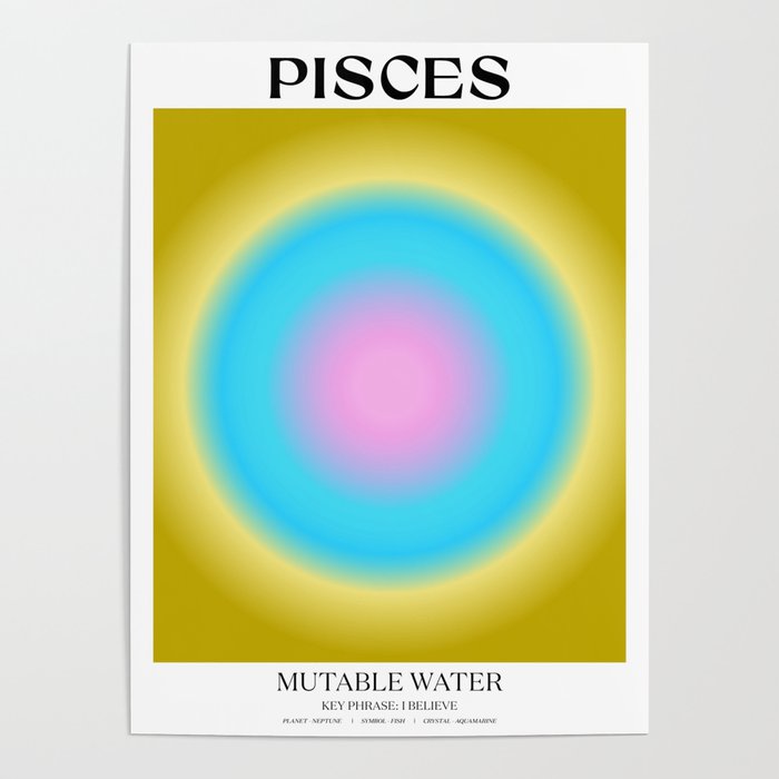 Pisces Gradient Print Poster Gallery Image 4