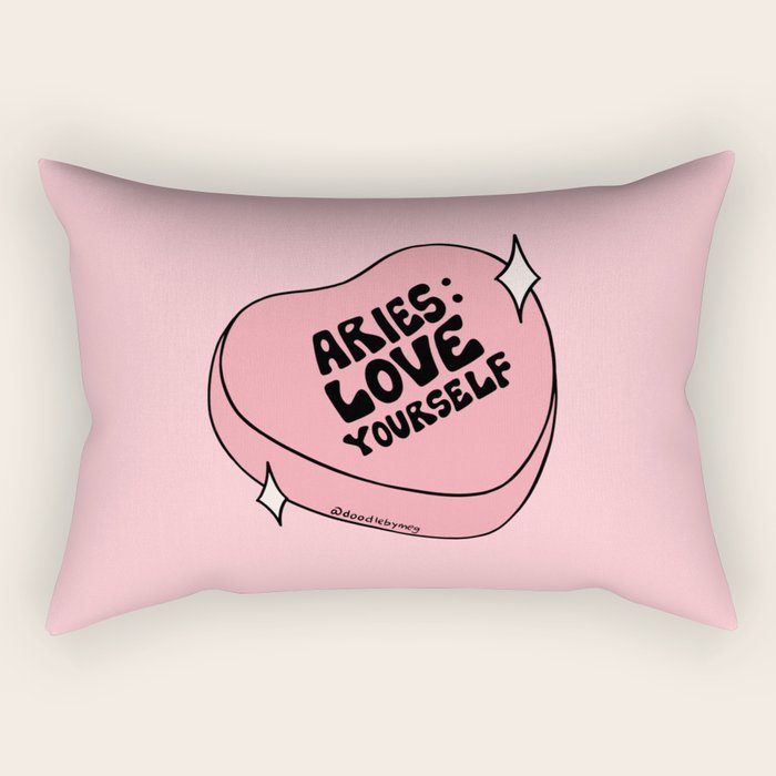 Aries Conversation Heart Rectangular Pillow Gallery Image 2