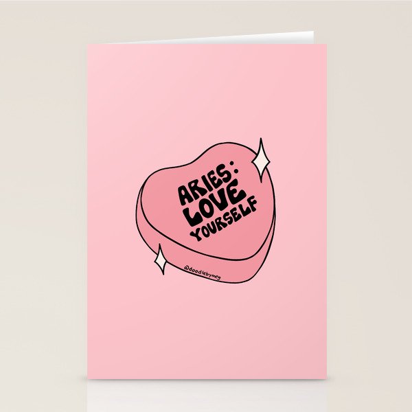 Aries Conversation Heart Stationery Card Gallery Image 1