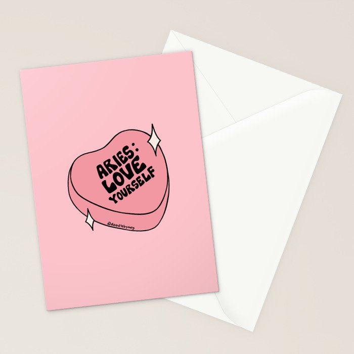 Aries Conversation Heart Stationery Card Gallery Image 2