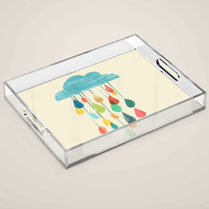 cloudy with a chance of rainbow Acrylic Tray Gallery Image 1