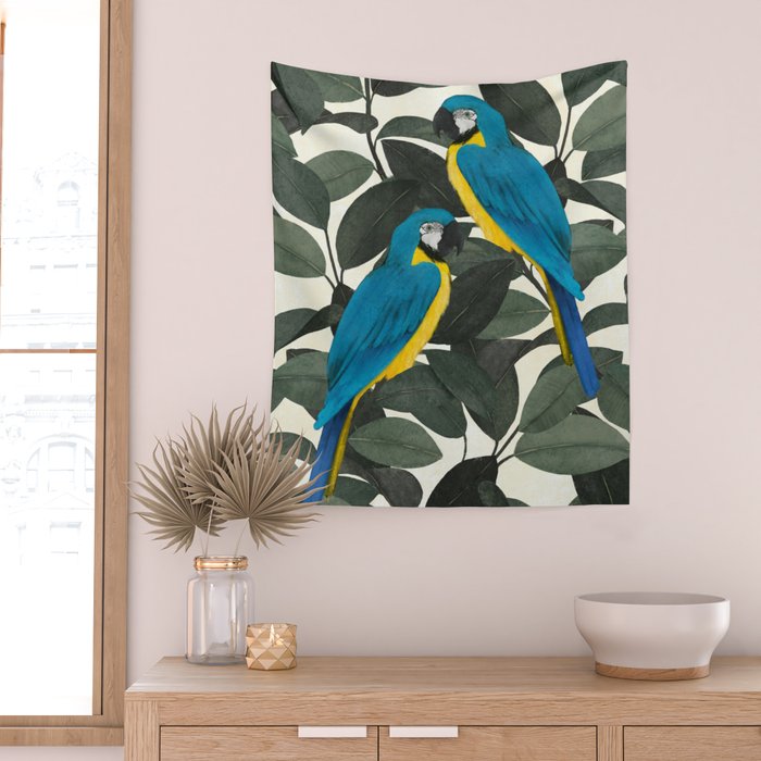 Parrots and jungle II Wall Tapestry Gallery Image 2