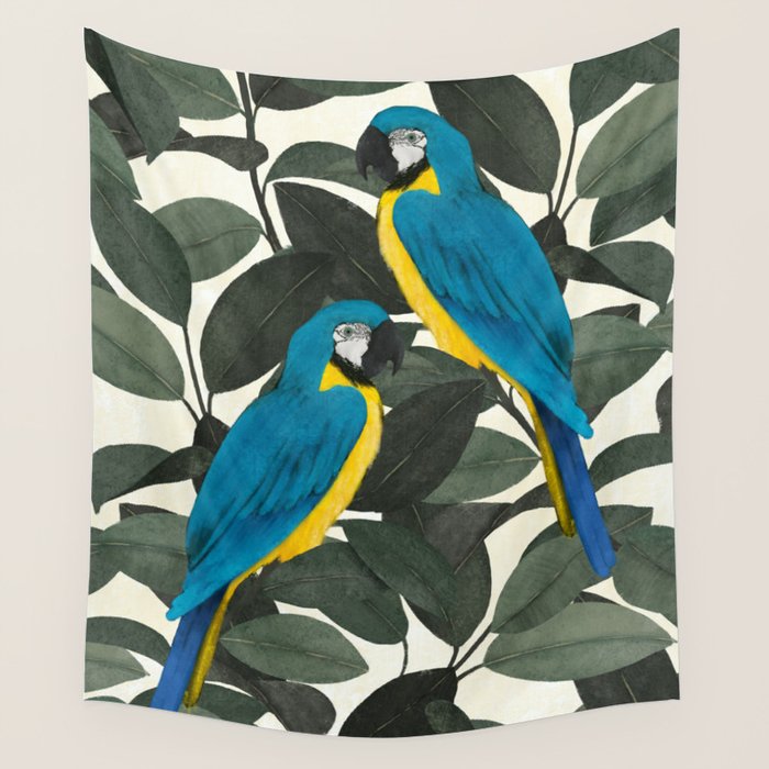 Parrots and jungle II Wall Tapestry Gallery Image 4