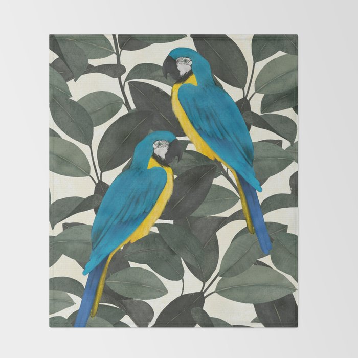 Parrots and jungle II Throw Blanket Gallery Image 2