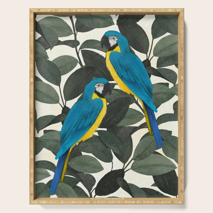 Parrots and jungle II Serving Tray Gallery Image 1