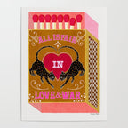 All is Fair in Love and War Vintage Matchbox Mustard & Pink Palette with Leopard Poster Gallery Image 4