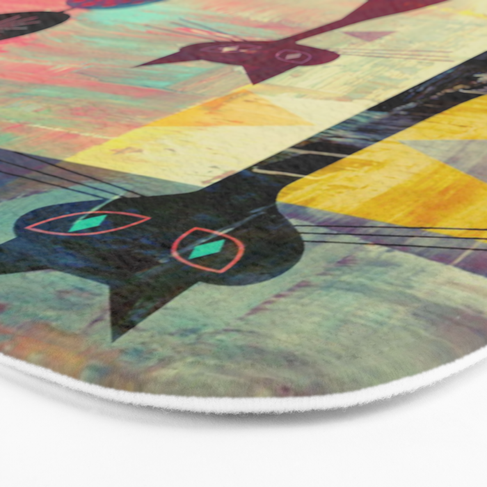 Mid-Century Modern 2 Cats - Graffiti Style Bath Mat Gallery Image 3