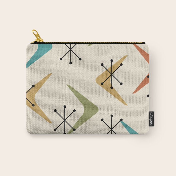 Mid Century Boomerangs And Starbursts Multicolored 1 Carry All Pouch Gallery Image 1