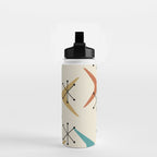 Mid Century Boomerangs And Starbursts Multicolored 1 Water Bottle Gallery Image 2