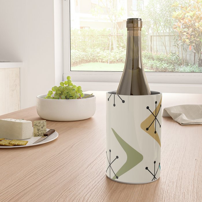 Mid Century Boomerangs And Starbursts Multicolored 1 Wine Chiller Gallery Image 4