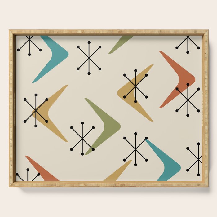 Mid Century Boomerangs And Starbursts Multicolored 1 Serving Tray Gallery Image 1