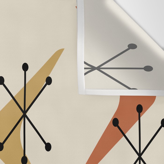 Mid Century Boomerangs And Starbursts Multicolored 1 Wall Tapestry Gallery Image 3