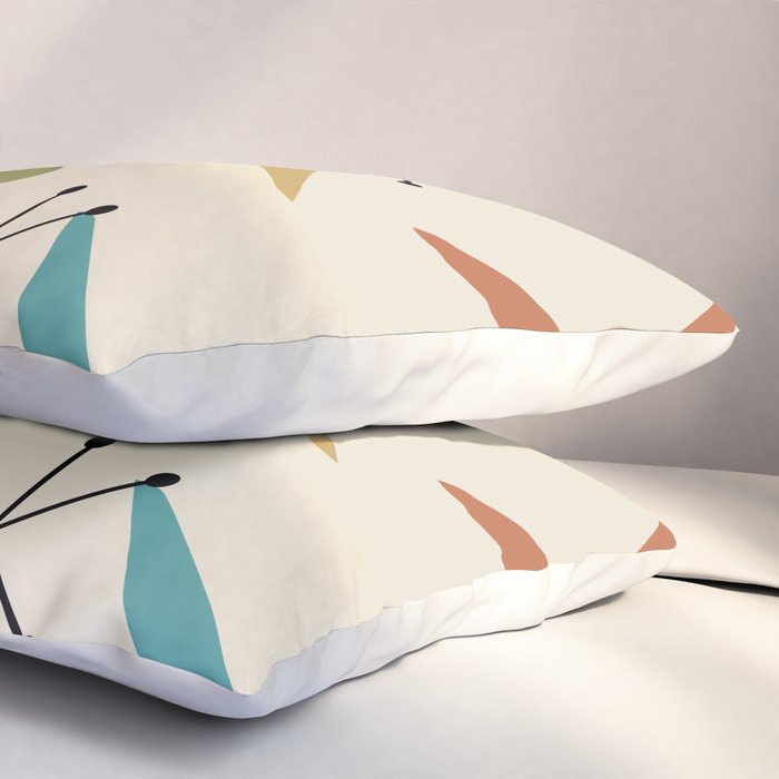 Mid Century Boomerangs And Starbursts Multicolored 1 Pillow Sham Gallery Image 3